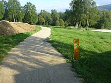 Za��tek trasy u koupali�t�